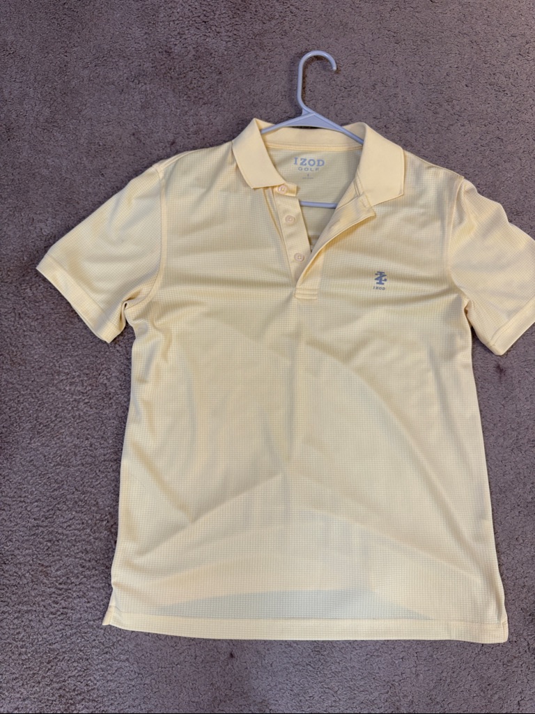 Izod Mens Light Yellow Polo Shirt